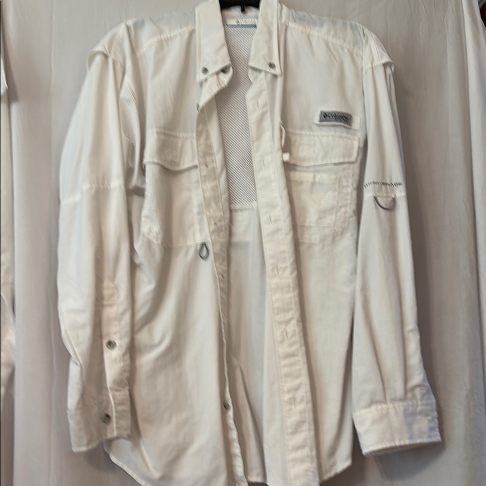 Columbia Men's White Omni Shade XS/TP PFG Long Sleeve